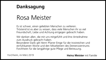 Anzeige von Rosa Meister von MGO