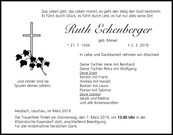 Anzeige von Ruth Eckenberger von MGO
