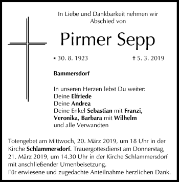 Anzeige von Sepp Pirmer von MGO