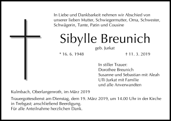 Anzeige von Sibylle Breunich von MGO