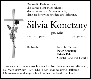 Anzeige von Silvia Konetzny von MGO