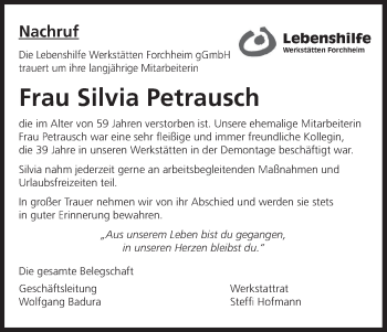 Anzeige von Silvia Petrausch von MGO