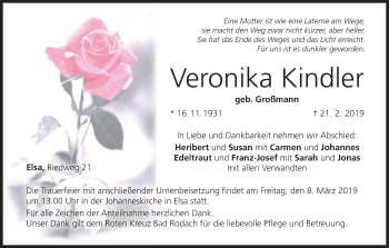 Anzeige von Veronika Kindler von MGO