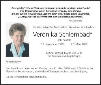 Anzeige von Veronika Schlembach von MGO
