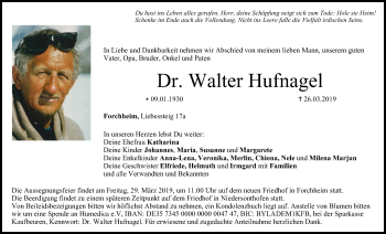 Anzeige von Walter Hufnagel von MGO