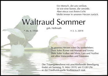 Anzeige von Waltraud Sommer von MGO