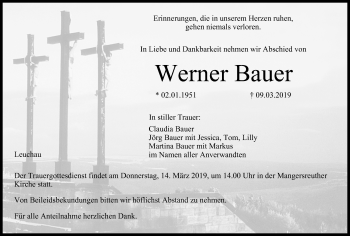 Anzeige von Werner Bauer von MGO