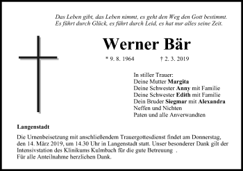 Anzeige von Werner Bär von MGO
