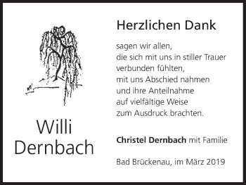 Anzeige von Willi Dernbach von MGO