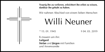 Anzeige von Willi Neuner von MGO