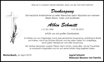 Anzeige von Albin Schmitt von MGO