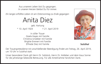 Anzeige von Anita Diez von MGO