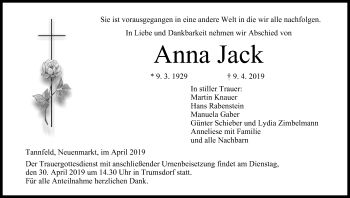 Anzeige von Anna Jack von MGO