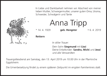 Anzeige von Anna Tripp von MGO