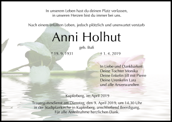 Anzeige von Anni Holhut von MGO