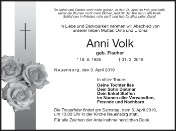 Anzeige von Anni Volk von MGO