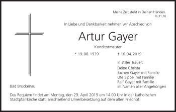 Anzeige von Artur Gayer von MGO