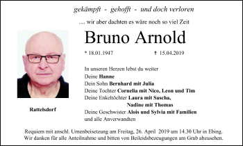 Anzeige von Bruno Arnold von MGO