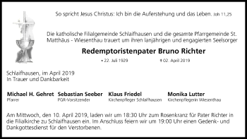 Anzeige von Bruno Richter von MGO