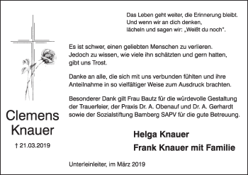 Anzeige von Clemens Knauer von MGO