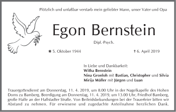 Anzeige von Egon Bernstein von MGO
