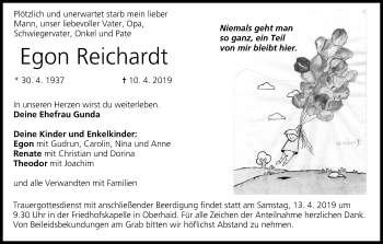 Anzeige von Egon Reichardt von MGO