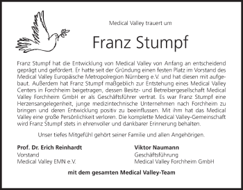 Anzeige von Franz Stumpf von MGO