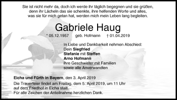 Anzeige von Gabriele Haug von MGO
