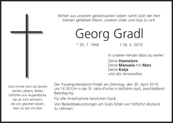 Anzeige von Georg Gradl von MGO