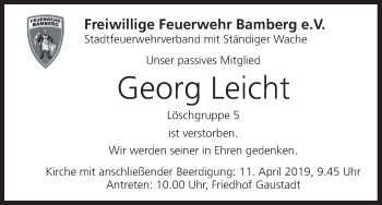 Anzeige von Georg Leicht von MGO