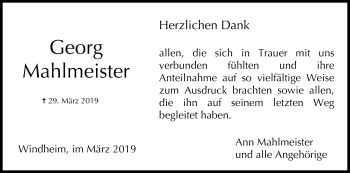 Anzeige von Georg Mahlmeister von MGO