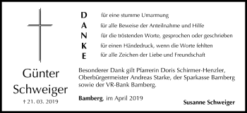 Anzeige von Günter Schweiger von MGO