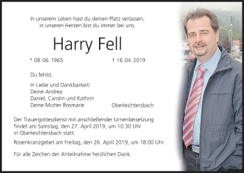 Anzeige von Harry Fell von MGO