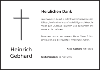 Anzeige von Heinrich Gebhard von MGO