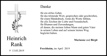 Anzeige von Heinrich Rank von MGO