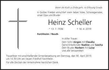 Anzeige von Heinz Scheller von MGO