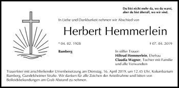 Anzeige von Herbert Hemmerlein von MGO