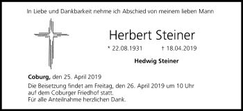 Anzeige von Herbert Steiner von MGO