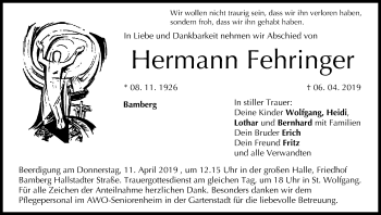 Anzeige von Hermann Fehringer von MGO