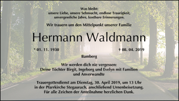 Anzeige von Hermann Waldmann von MGO