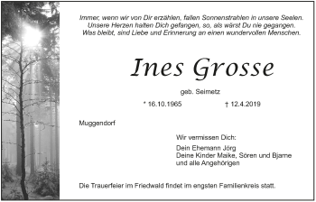 Anzeige von Ines Grosse von MGO