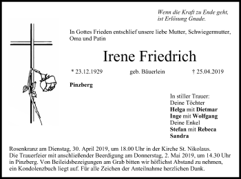 Anzeige von Irene Friedrich von MGO