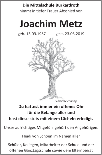 Anzeige von Joachim Metz von MGO