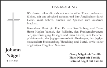 Anzeige von Johann Nägel von MGO
