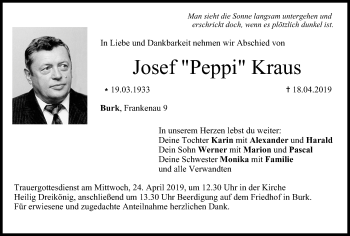 Anzeige von Josef Kraus von MGO