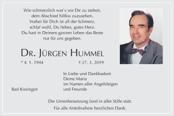 Anzeige von Jürgen Hummel von MGO