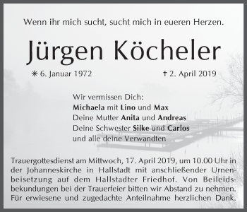 Anzeige von Jürgen Köcheler von MGO
