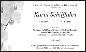 Anzeige von Karin Schilffahrt von MGO