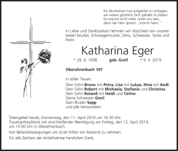 Anzeige von Katharina Eger von MGO