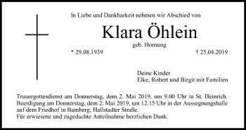 Anzeige von Klara Öhlein von MGO